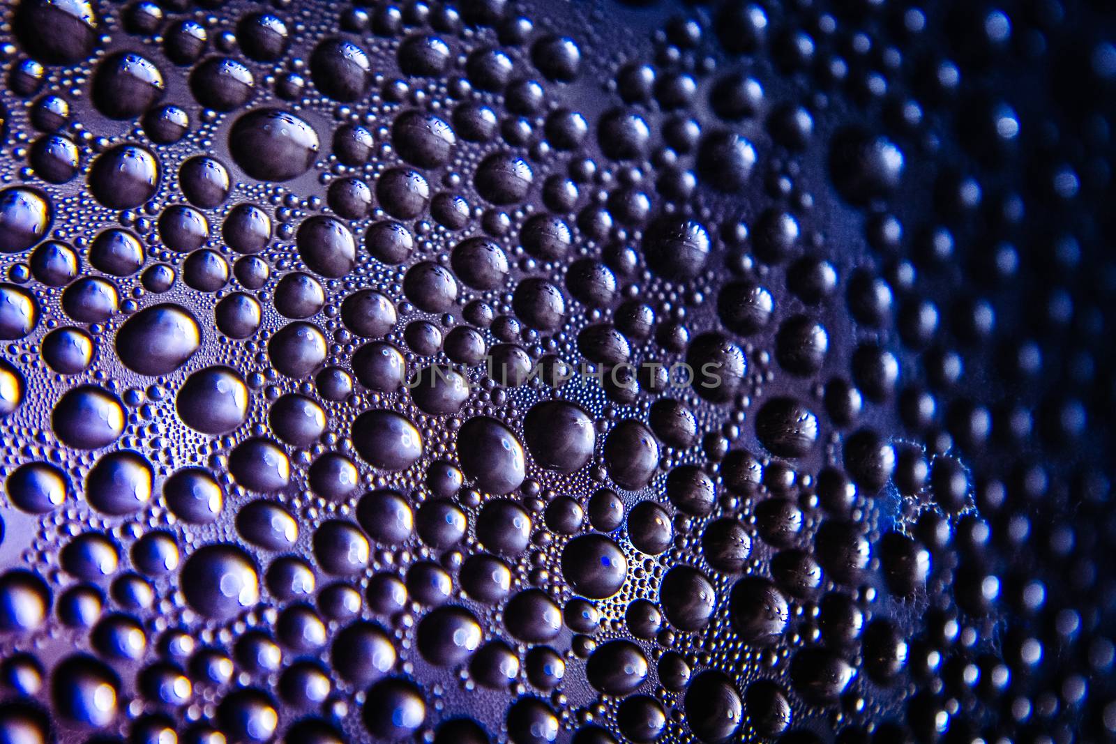 Texture of water drops on bottle for background