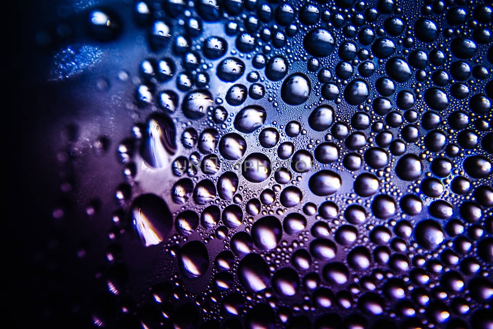 Texture of water drops on bottle for background