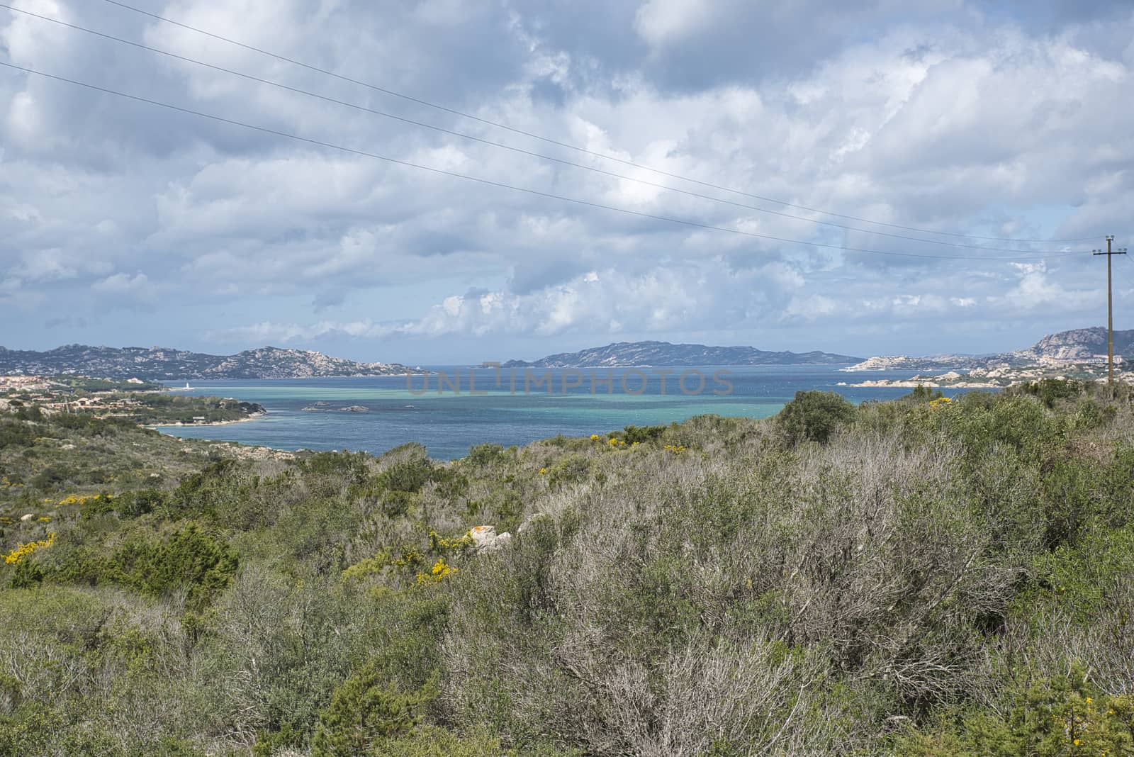 ocean and blue sea nature with the landscape from sardinia with la maddalena archipel as background