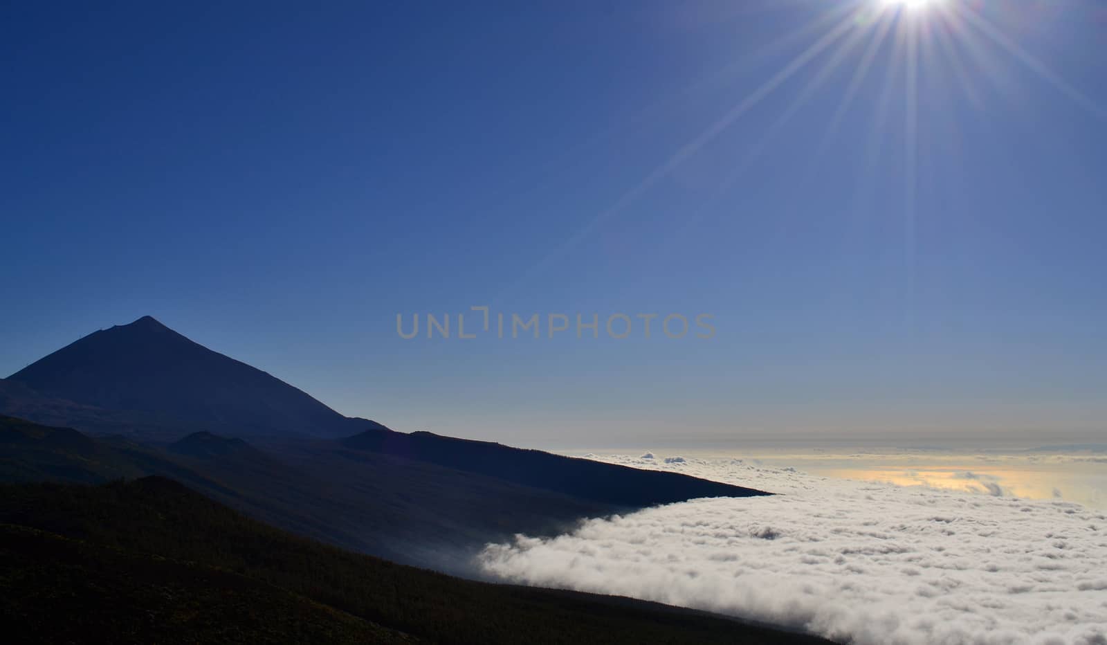 Teide Peak and clouds inTeide National Park Tenerife