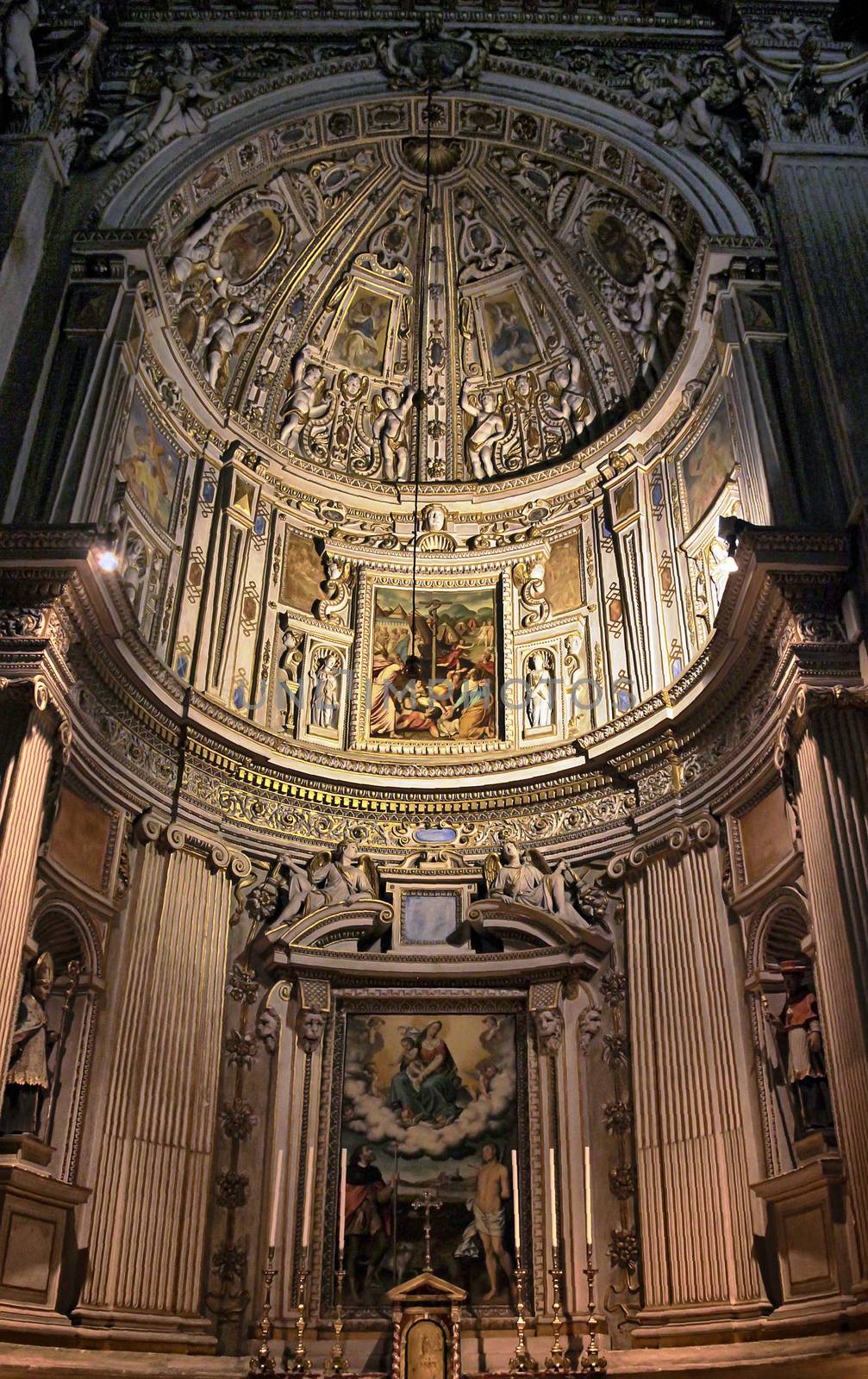 Interior of Basilica of Santa Maria Maggiore, Bergamo, Italy