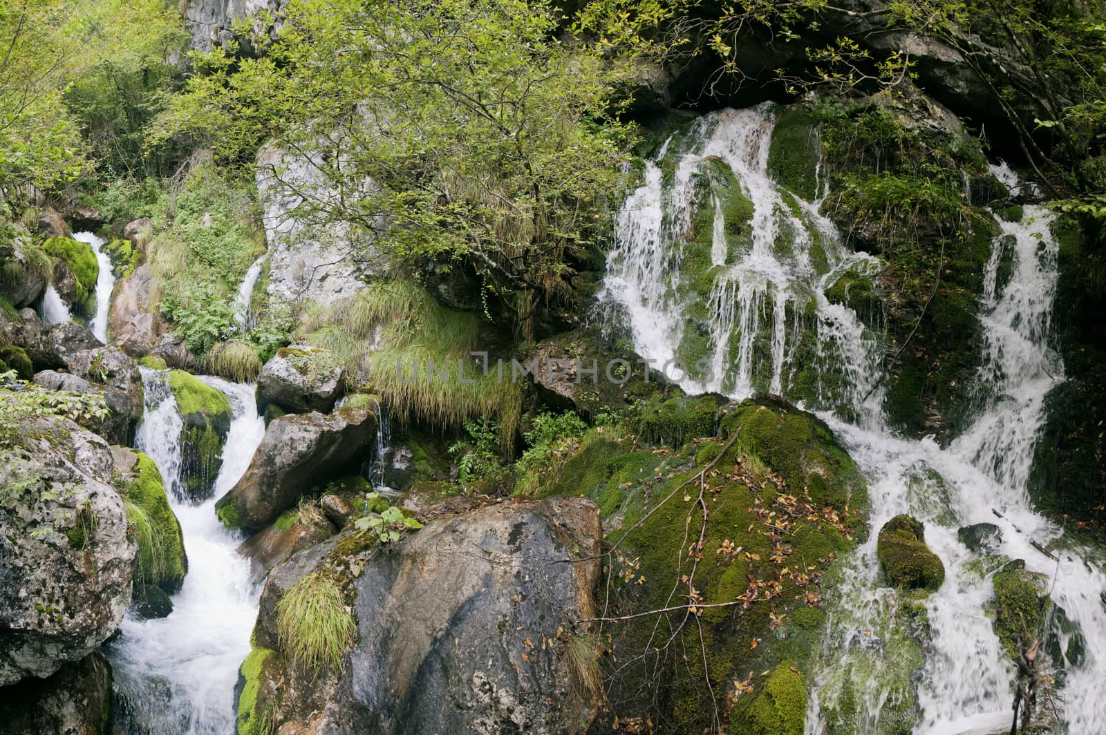 Small waterfall near Stenico town, Northern Italy