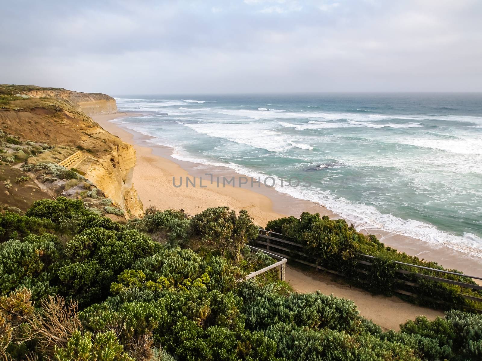 Beautiful view of cape, famous landmark along the Great Ocean Road, Australia