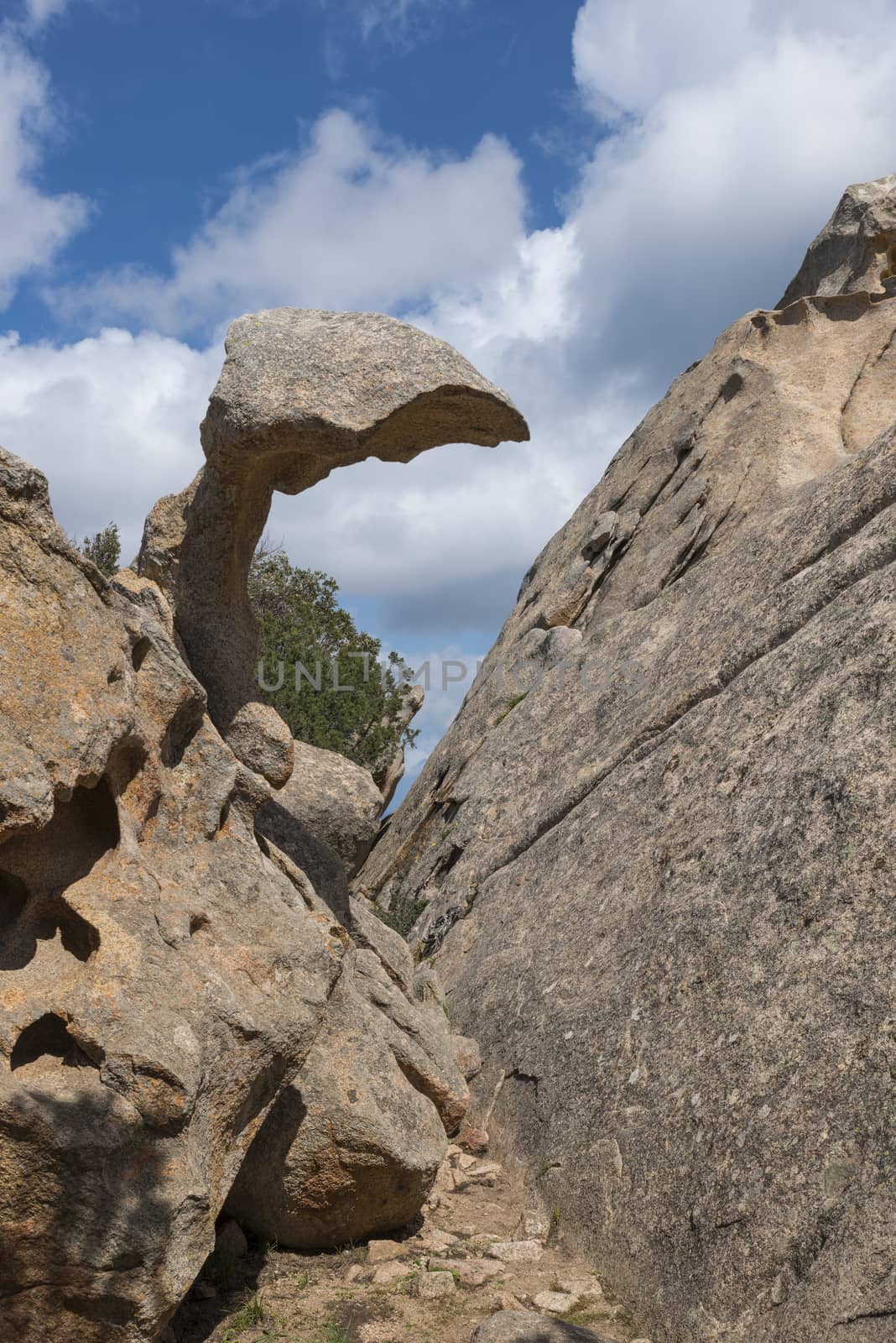 rocks and blue sky seen from capo orso in sardinia italy, capo dorso is a landmark wth beautifull rocks at the costa emeralda