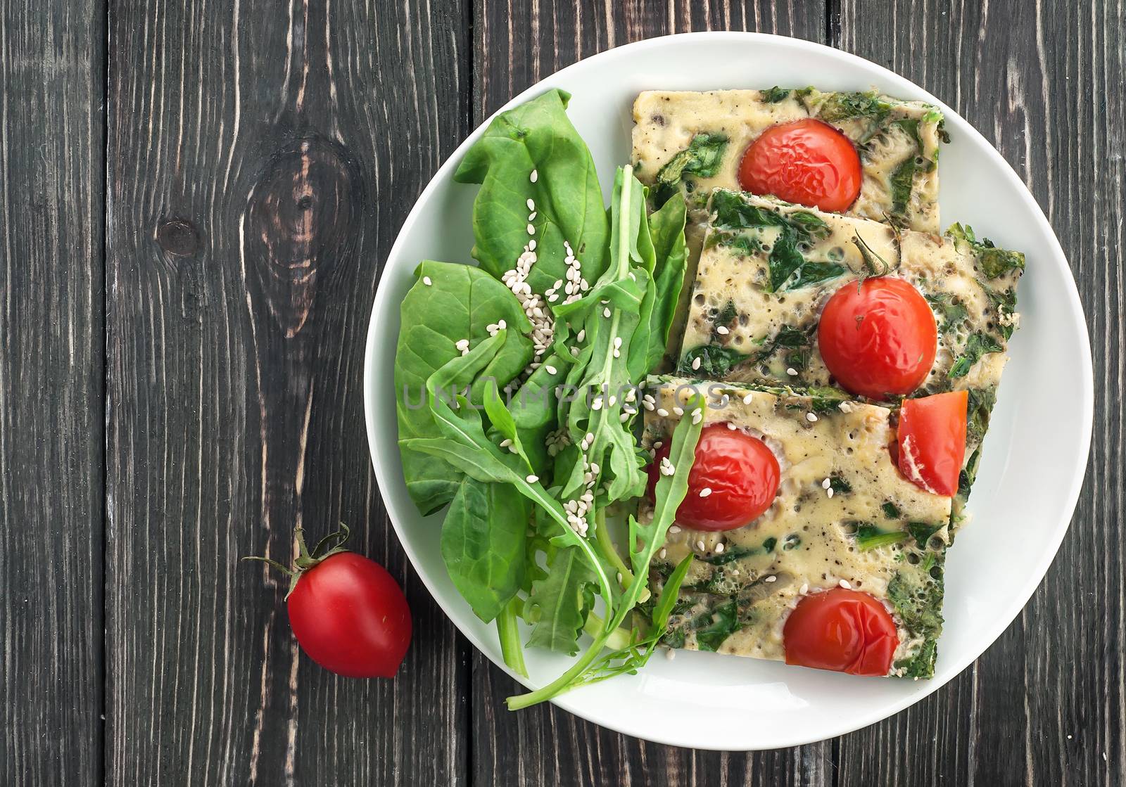 Frittata with spinach and tomatoes by Cipariss