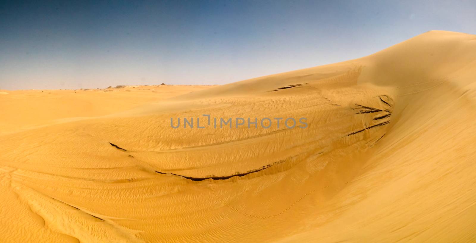 Panorama landscape at Great sand sea around Siwa oasis at Egypt