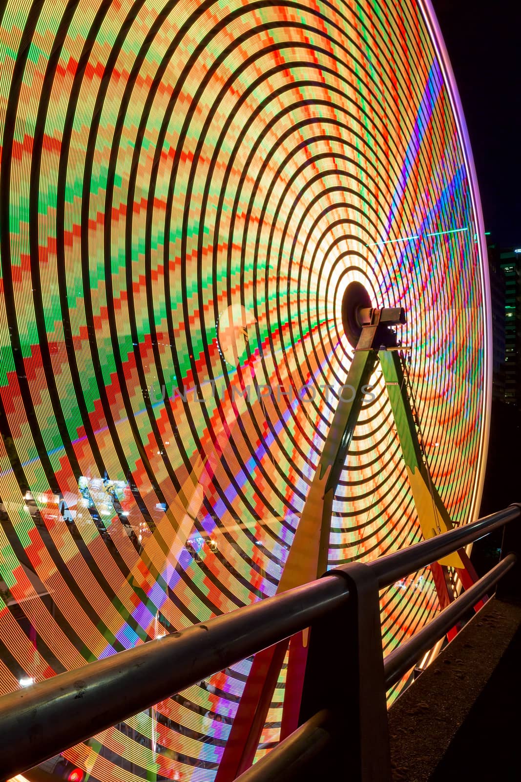 Ferris Wheel  Closeup Night Long Exposure by Davidgn