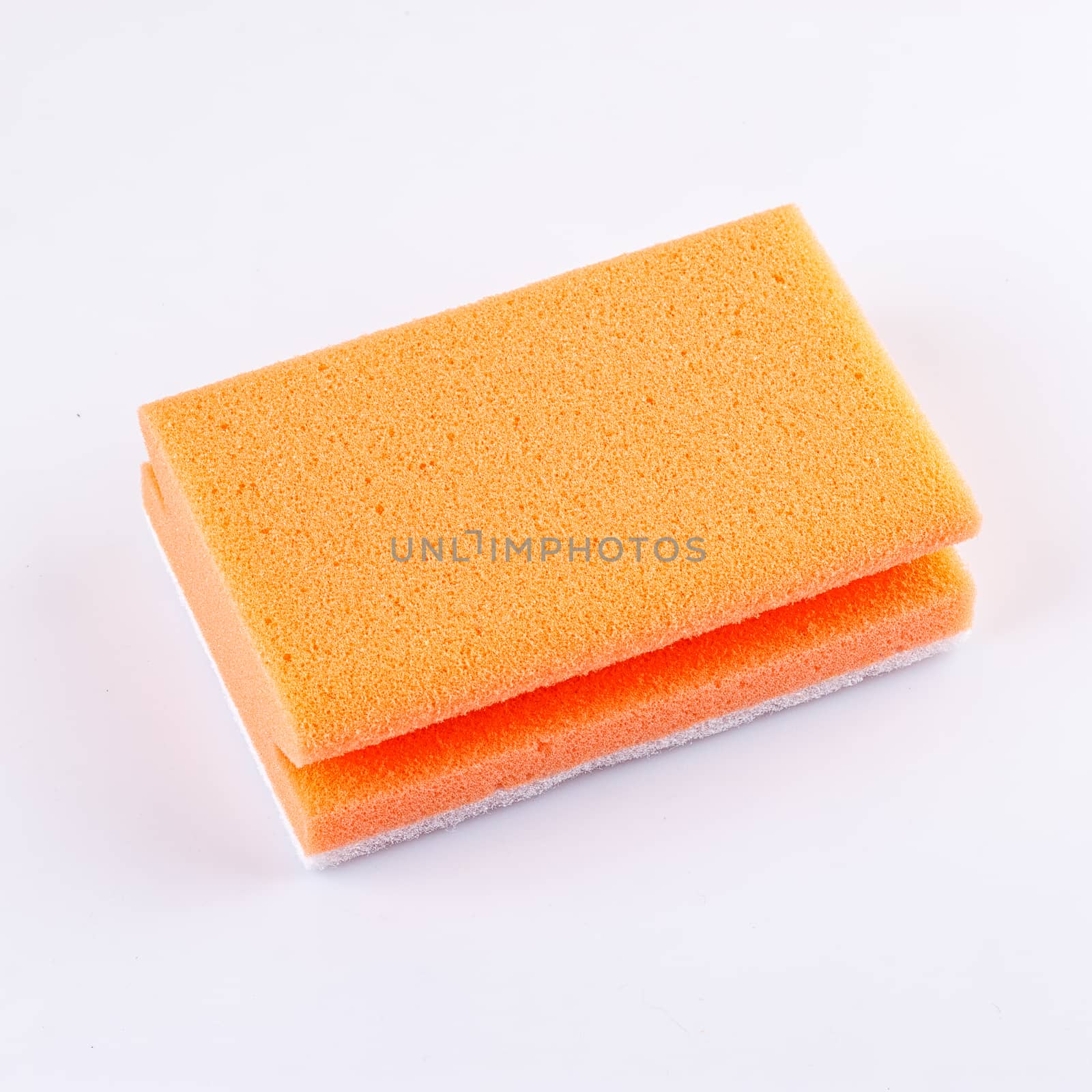 colored sponges close up cleaners, detergents, household cleaning sponge for cleaning on white background