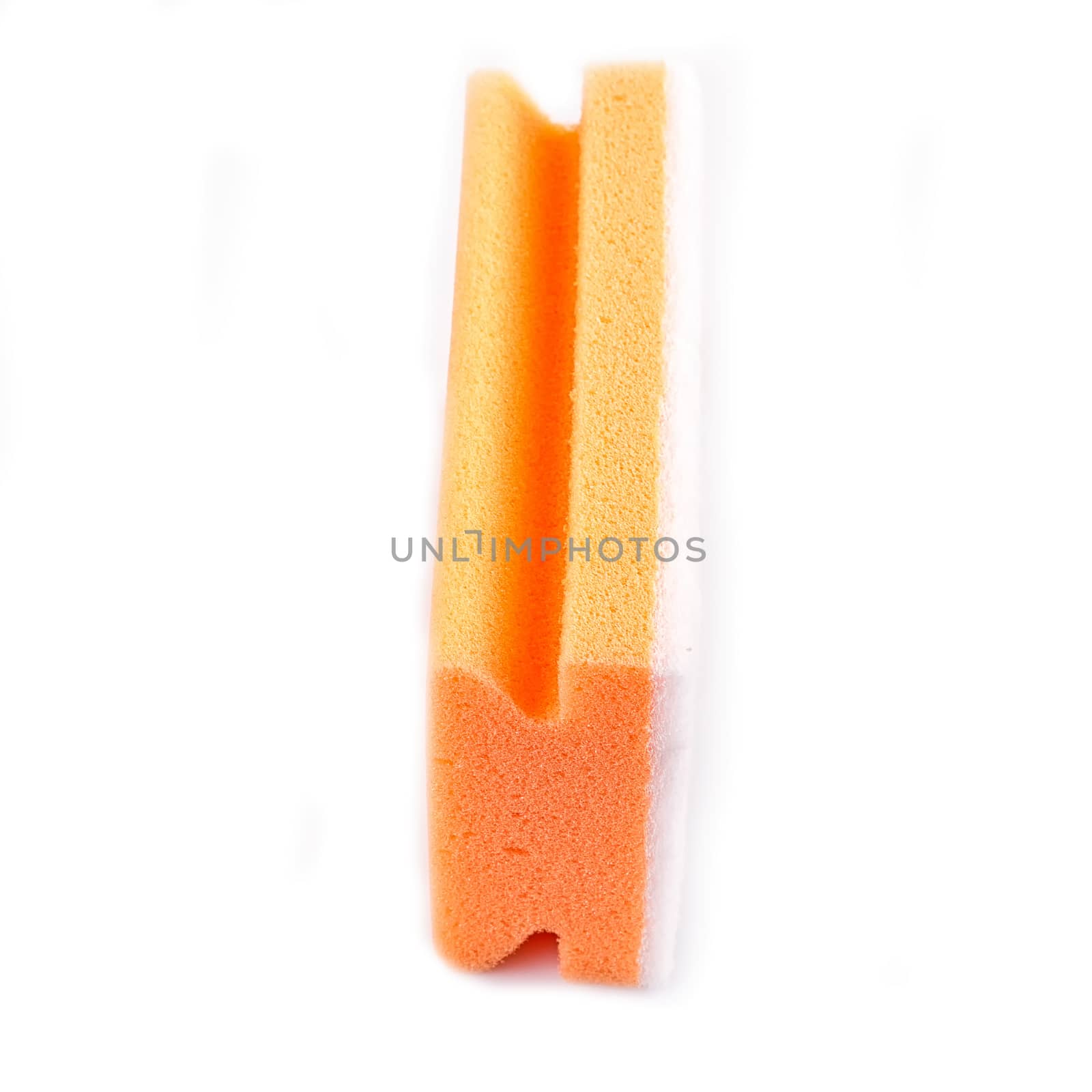 colored sponges close up cleaners, detergents, household cleaning sponge for cleaning on white background