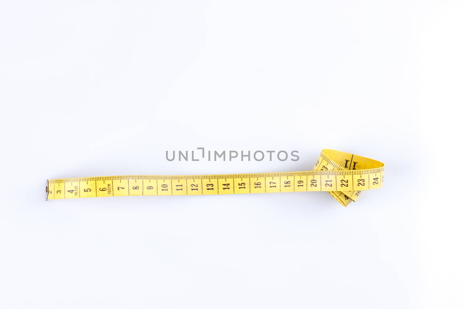 measure tape yellow isolated on white background