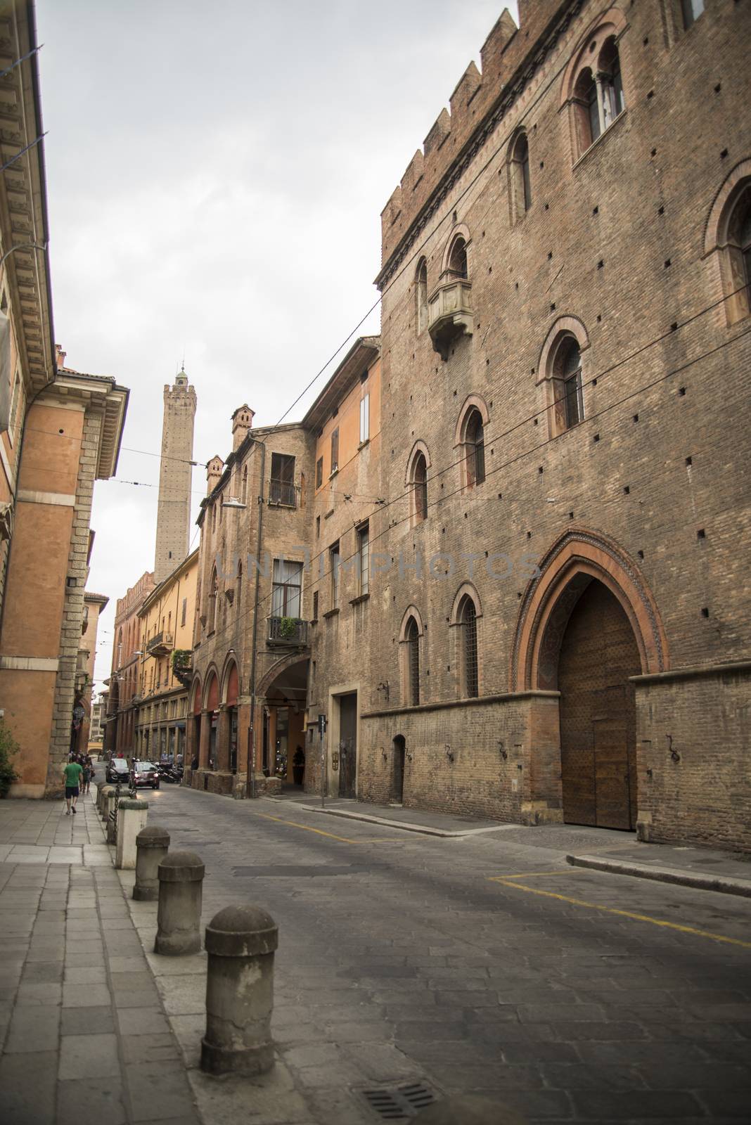 Medieval street portico in Bologna, Italy by edella