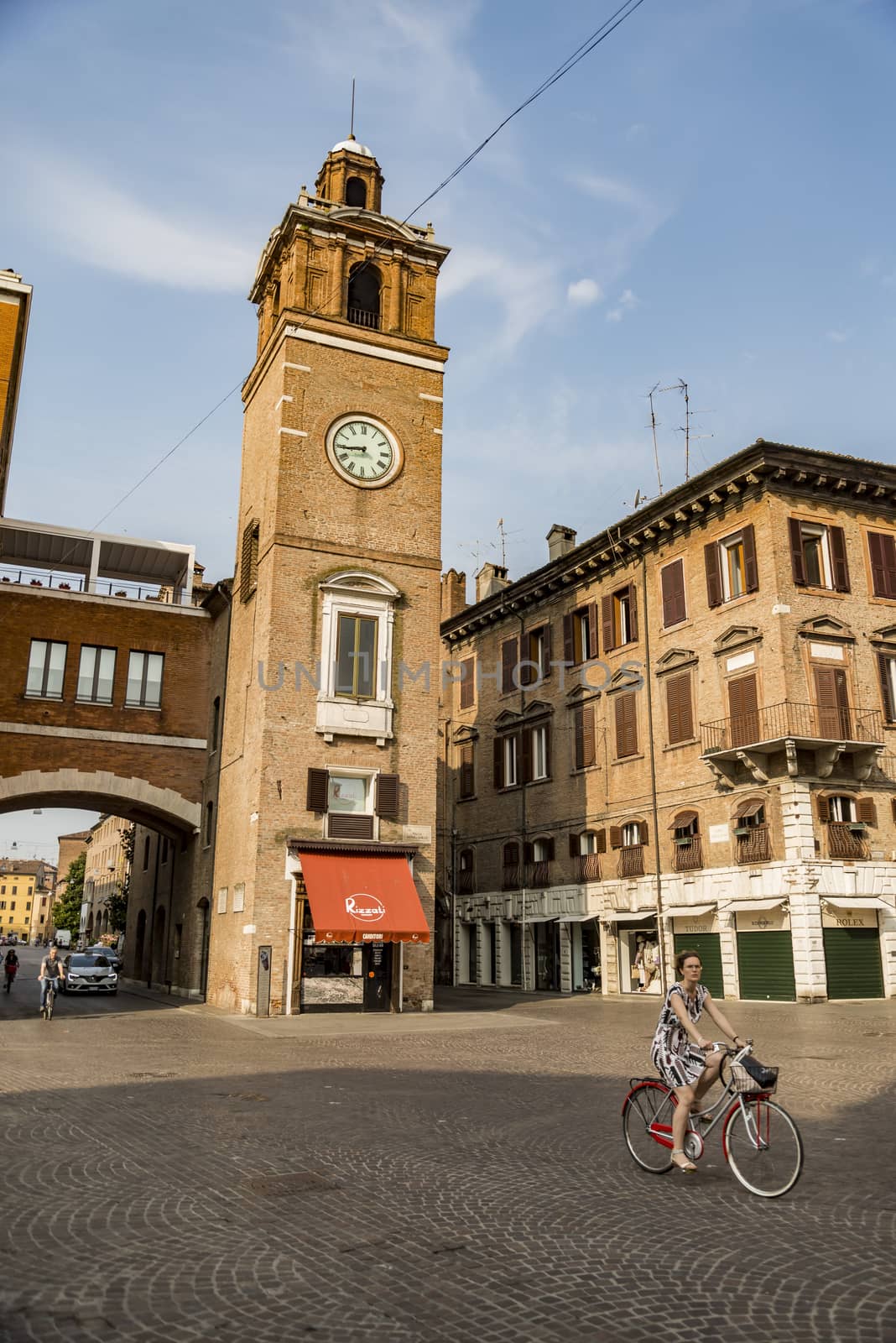 FERRARA - JUNE 17, 2017: Historical building in the Square Trento and Trieste on June 17, 2017 in Ferrara - Italy