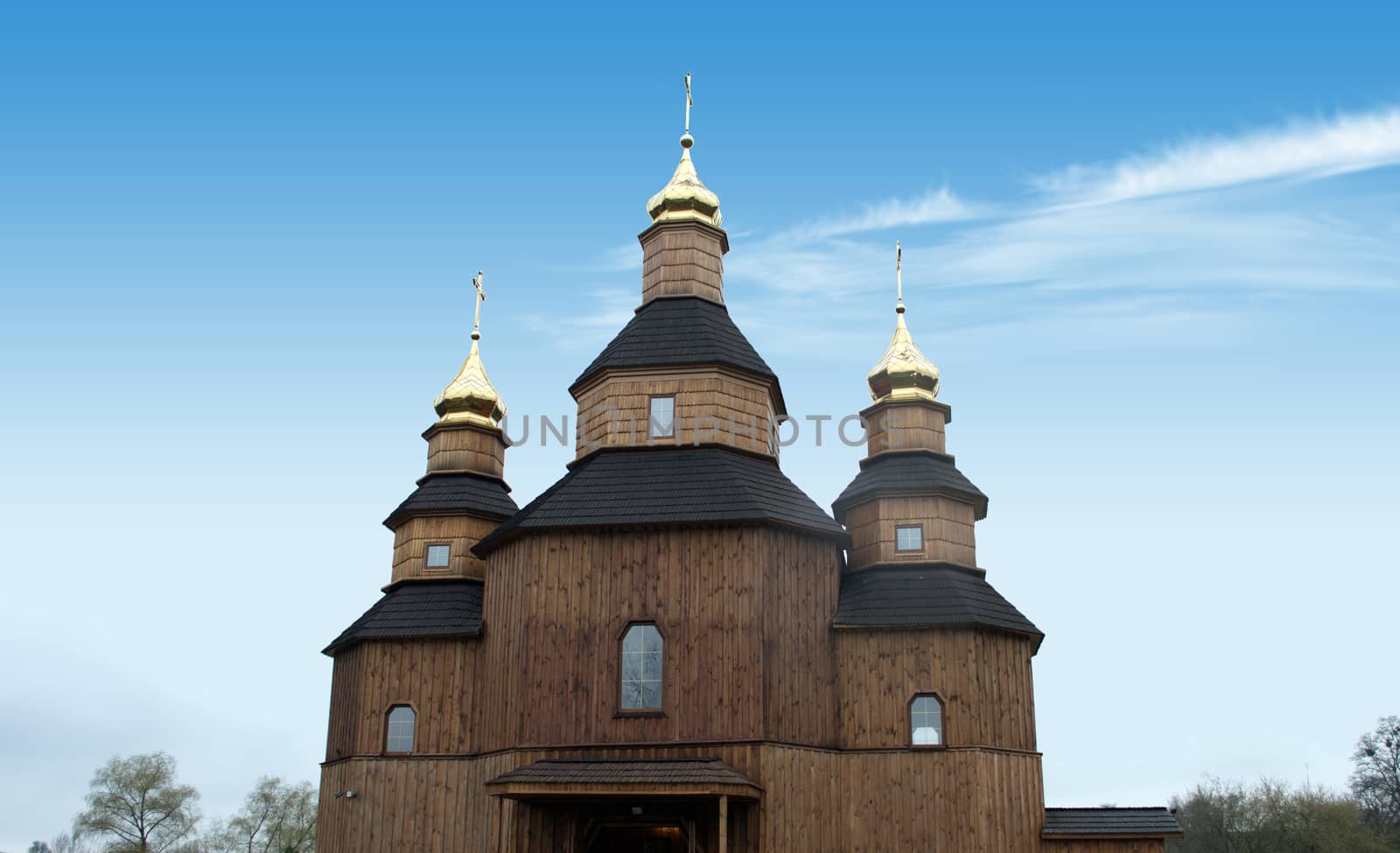 Ukrainian wooden church in the village of Cherkasy region Buddha
