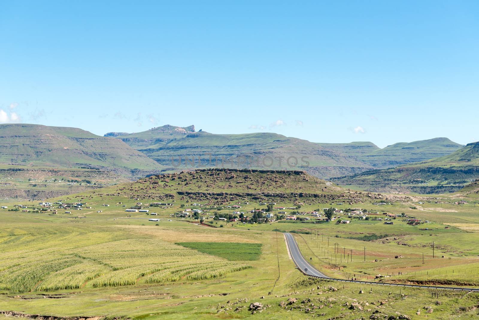 The landscape next to road R65 near Mount Fletcher in the Eastern Cape Province