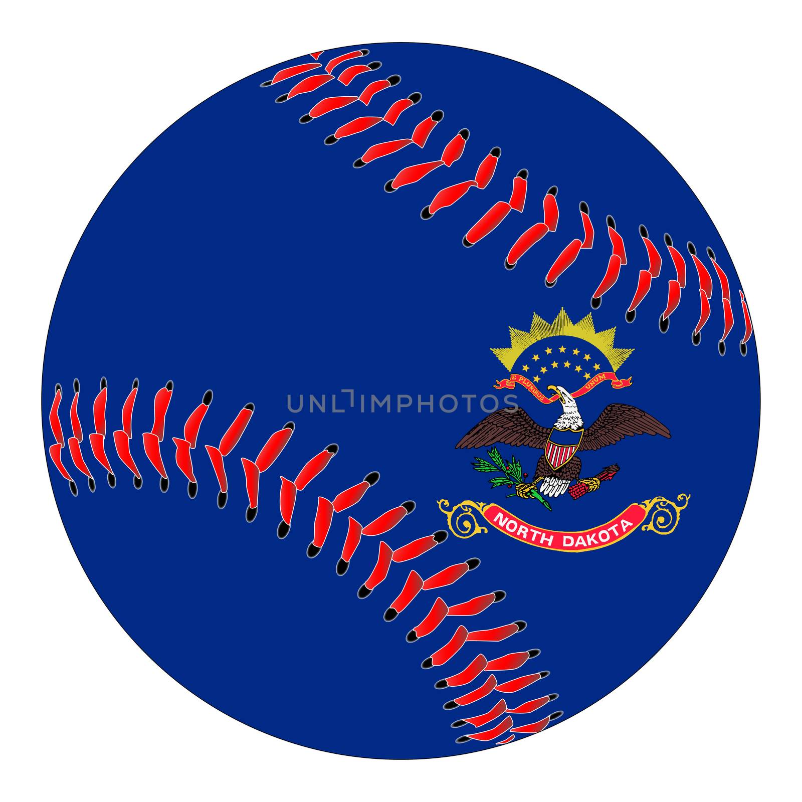 North Dakota Flag Baseball by Bigalbaloo