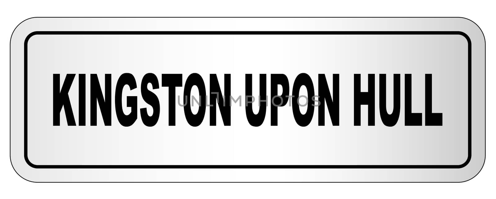 The city of Kingston Upon Hull nameplate on a white background