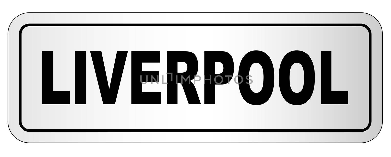 The city of Liverpool nameplate on a white background