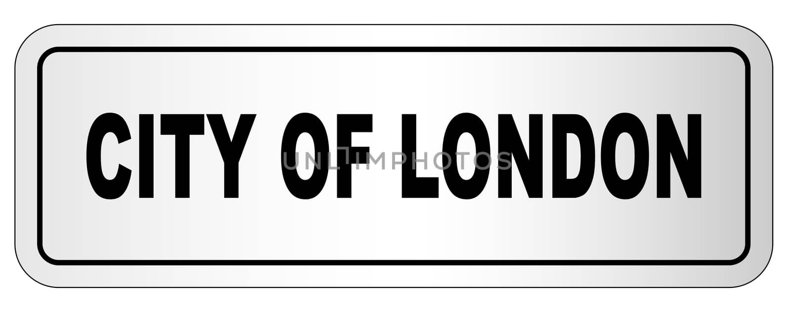 The city of London nameplate on a white background