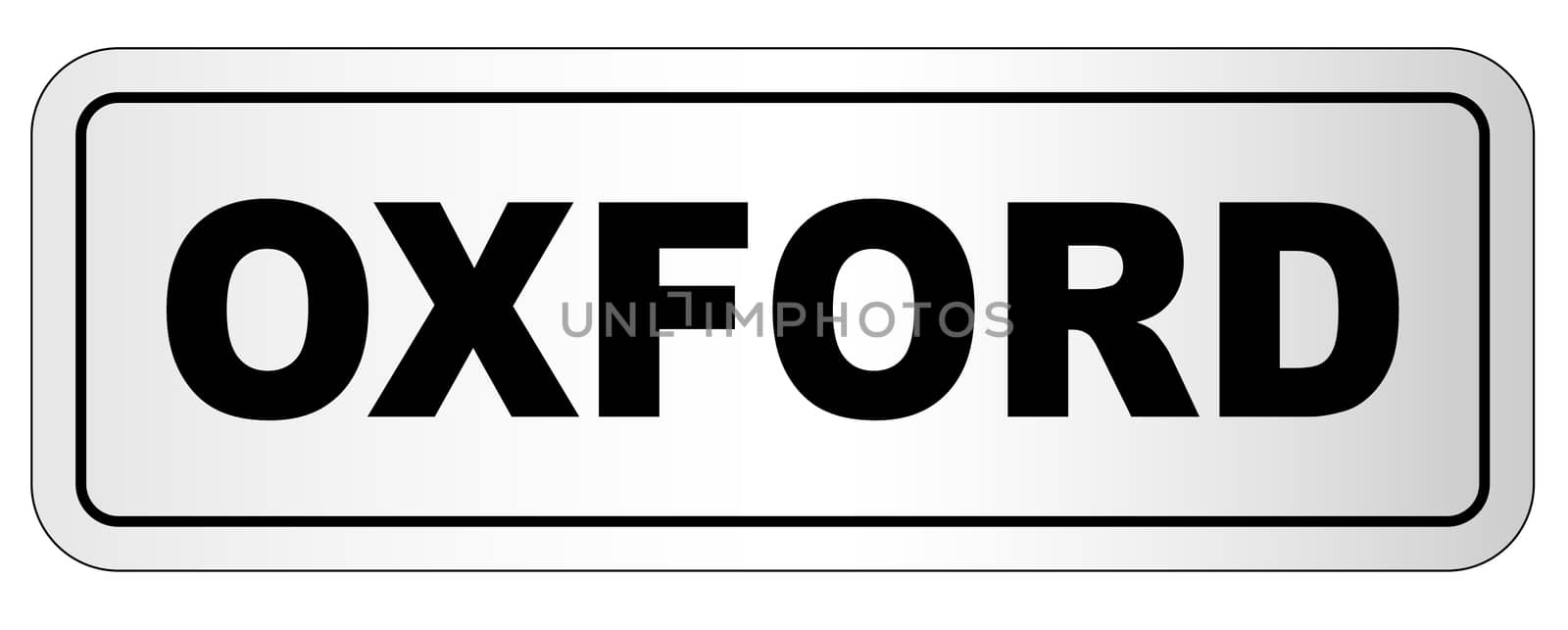 The city of Oxford nameplate on a white background