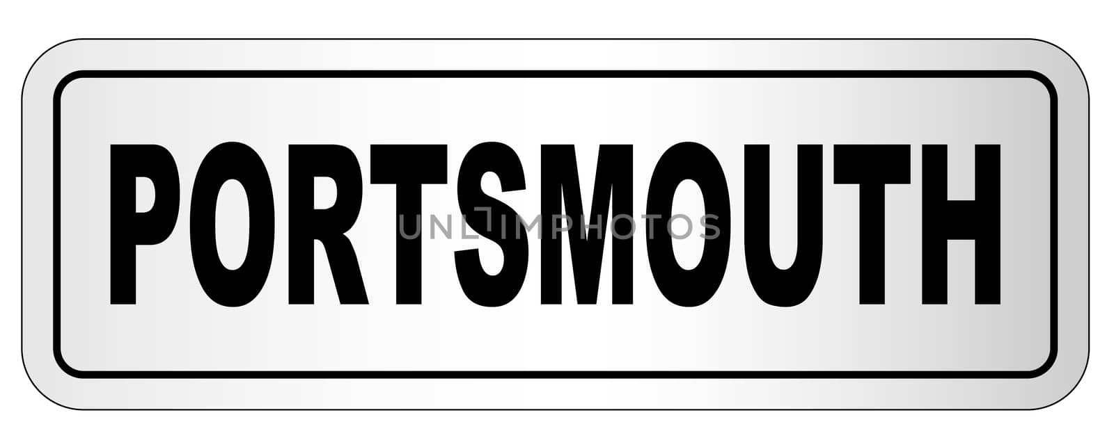 The city of Portsmouth nameplate on a white background