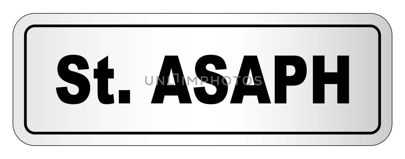 The city of Saint Asaph nameplate on a white background