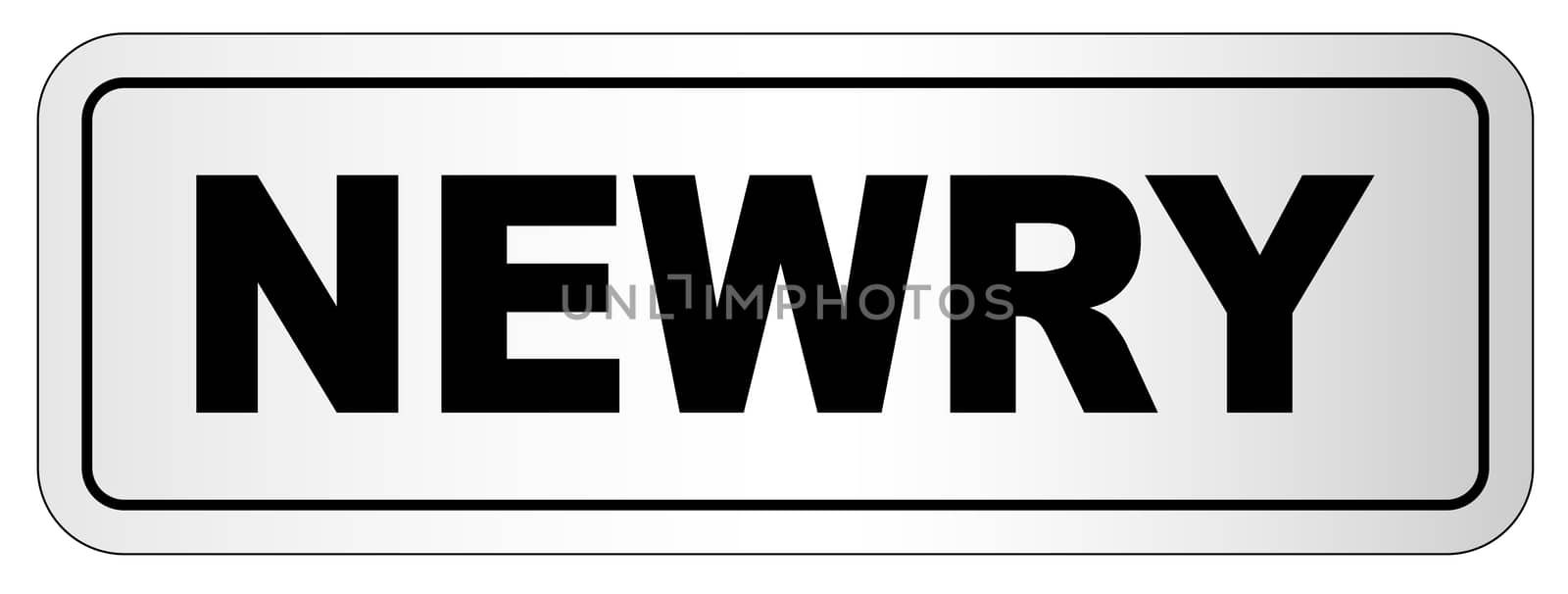 The city of Newry nameplate on a white background