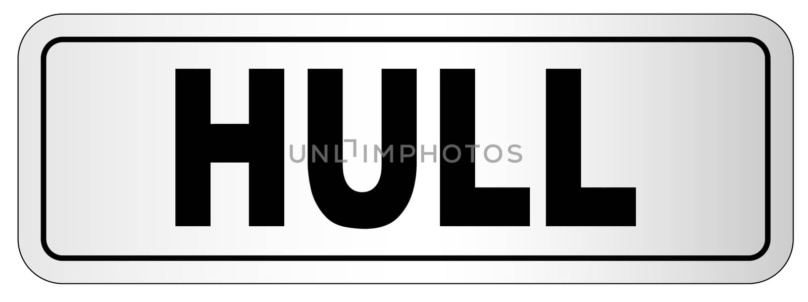 The city of Hull nameplate on a white background