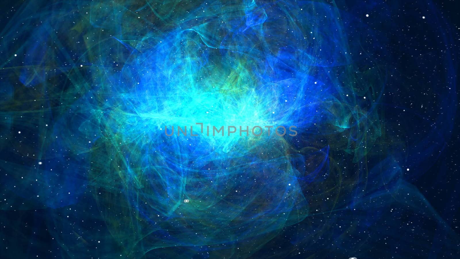 Colorful space background. Glowing galaxy. 3d rendered
