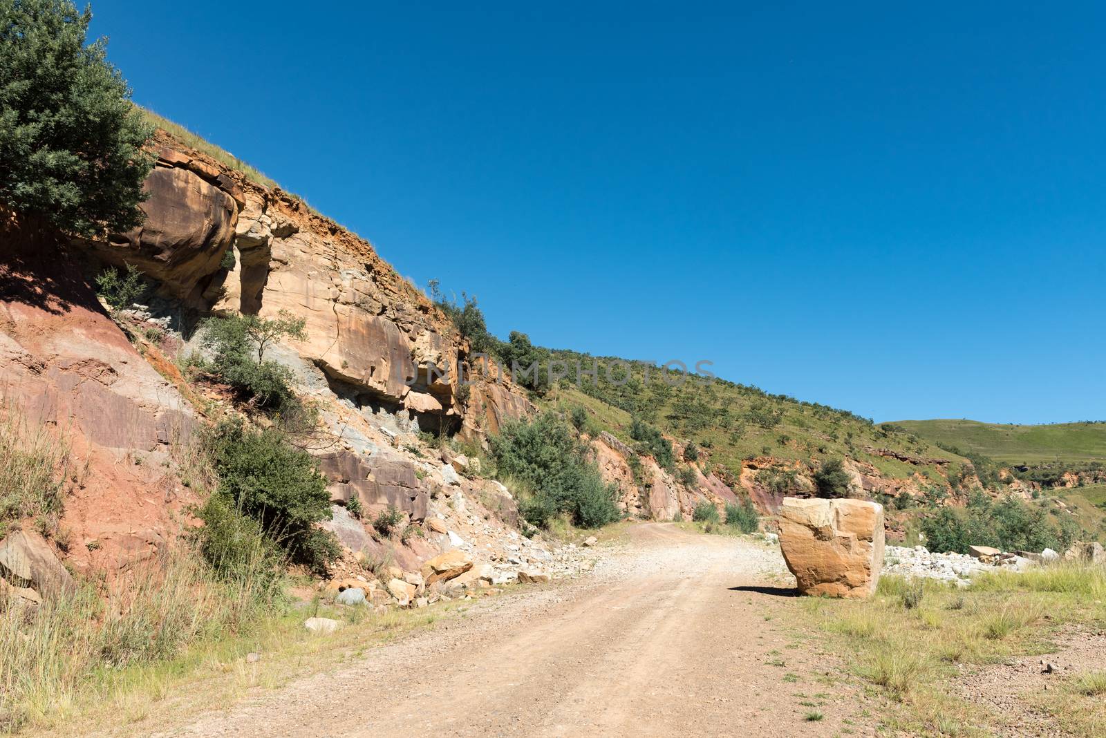 A rockfall on the Pot River Pass in the Eastern Cape Province of South Africa