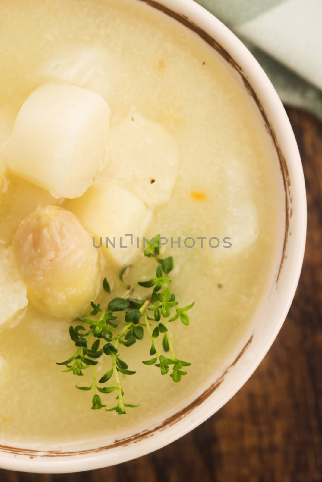 Fresh soup of white asparagus by joannawnuk