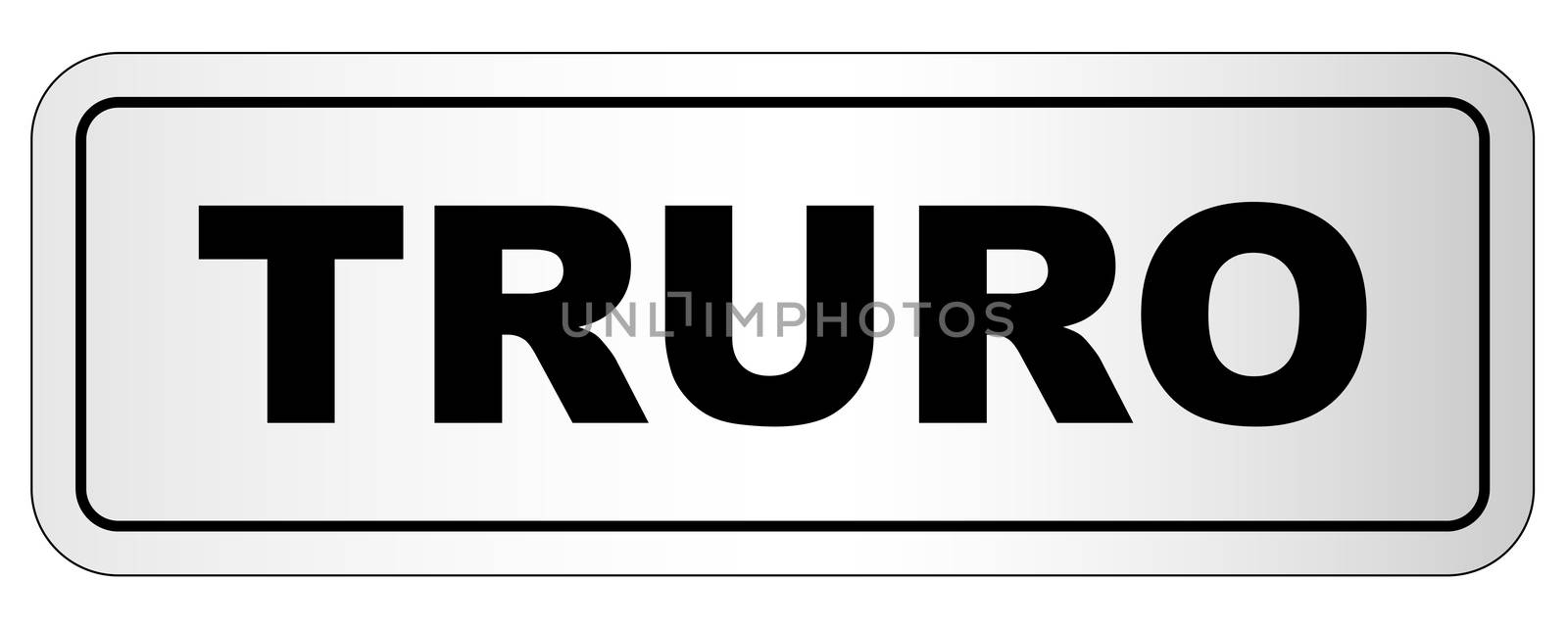 The city of Truro nameplate on a white background