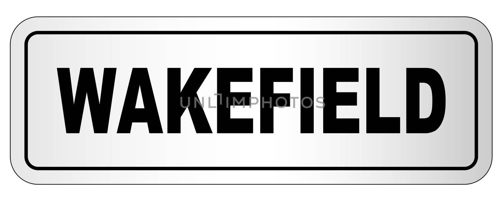 The city of Wakefield nameplate on a white background