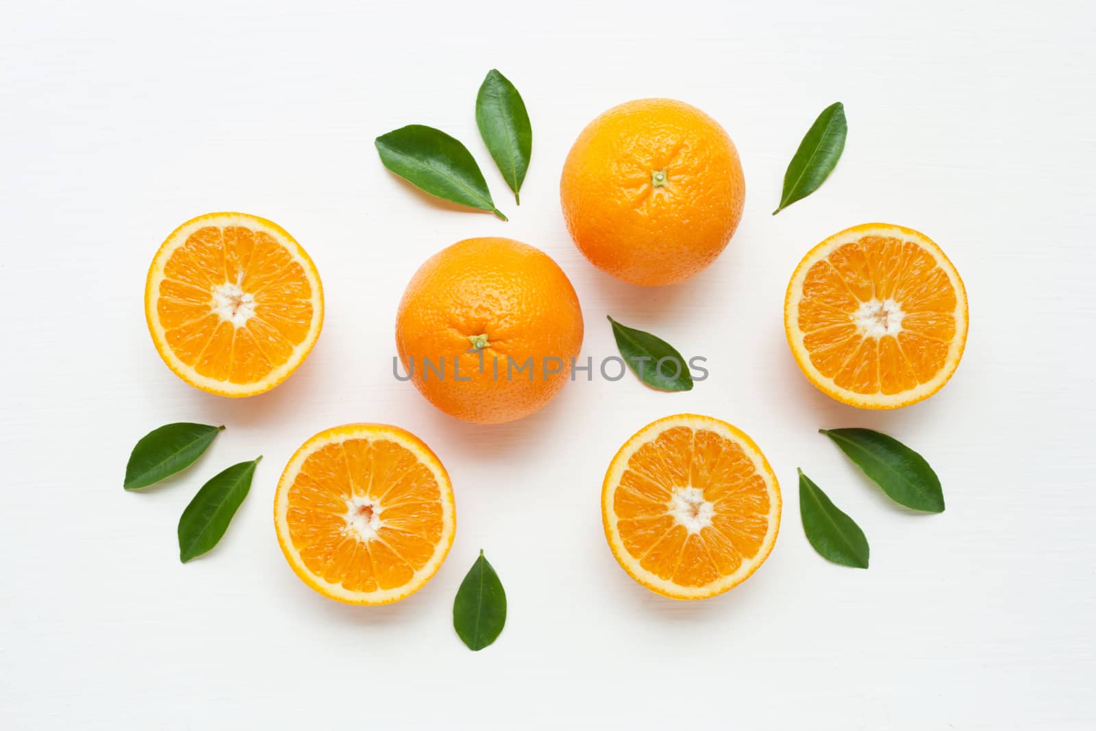 Fresh orange citrus fruit isolated on white background.