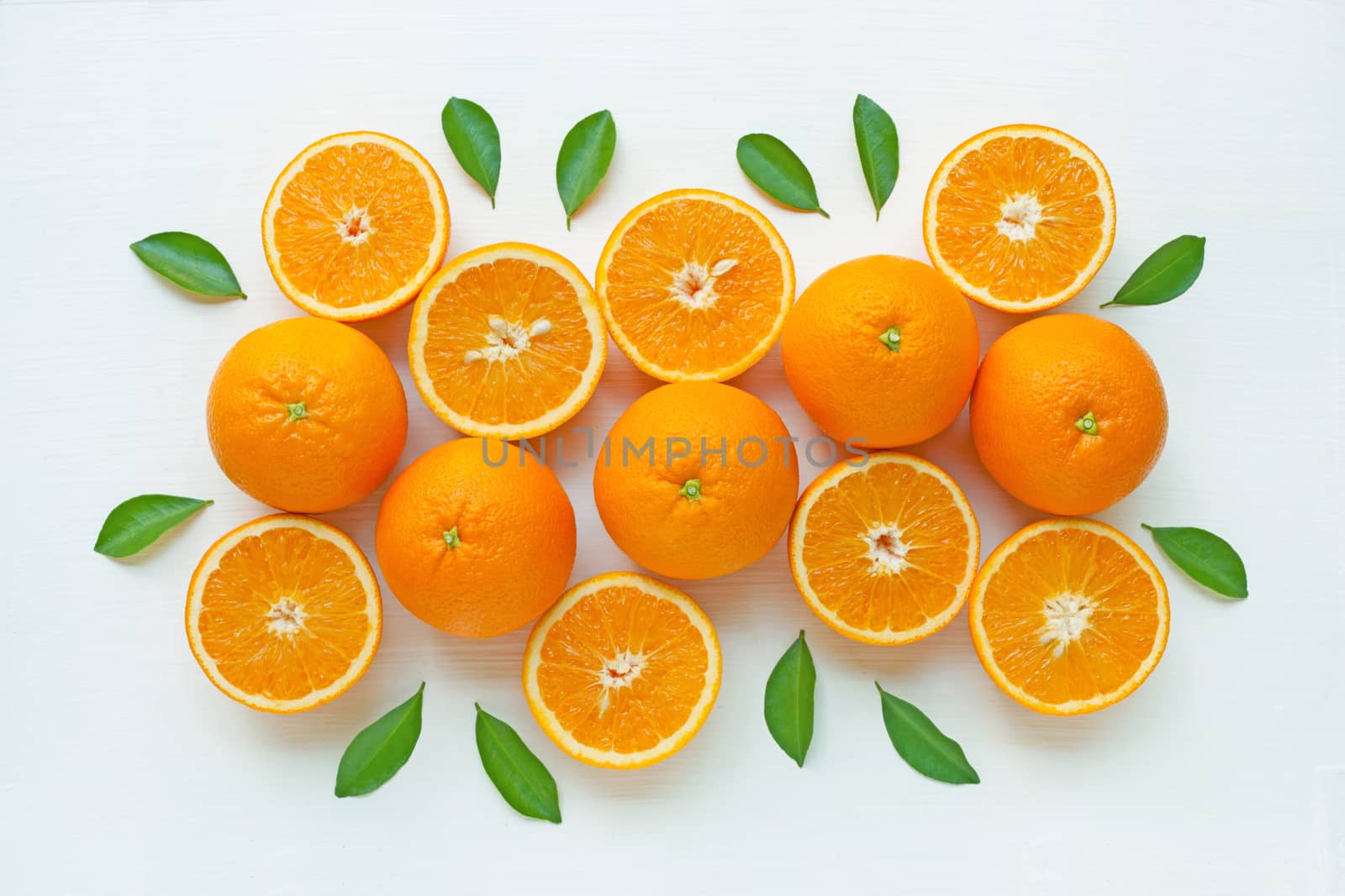 Fresh orange citrus fruit isolated on white background.