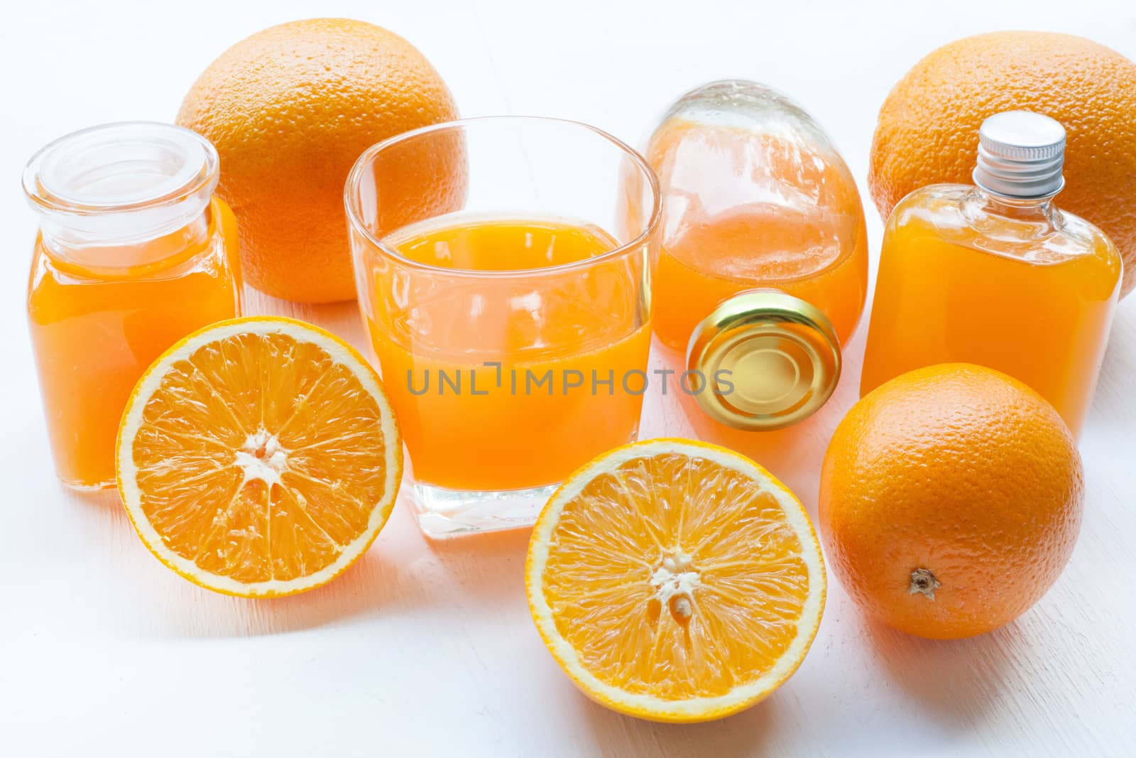 Orange juice isolated on white background.