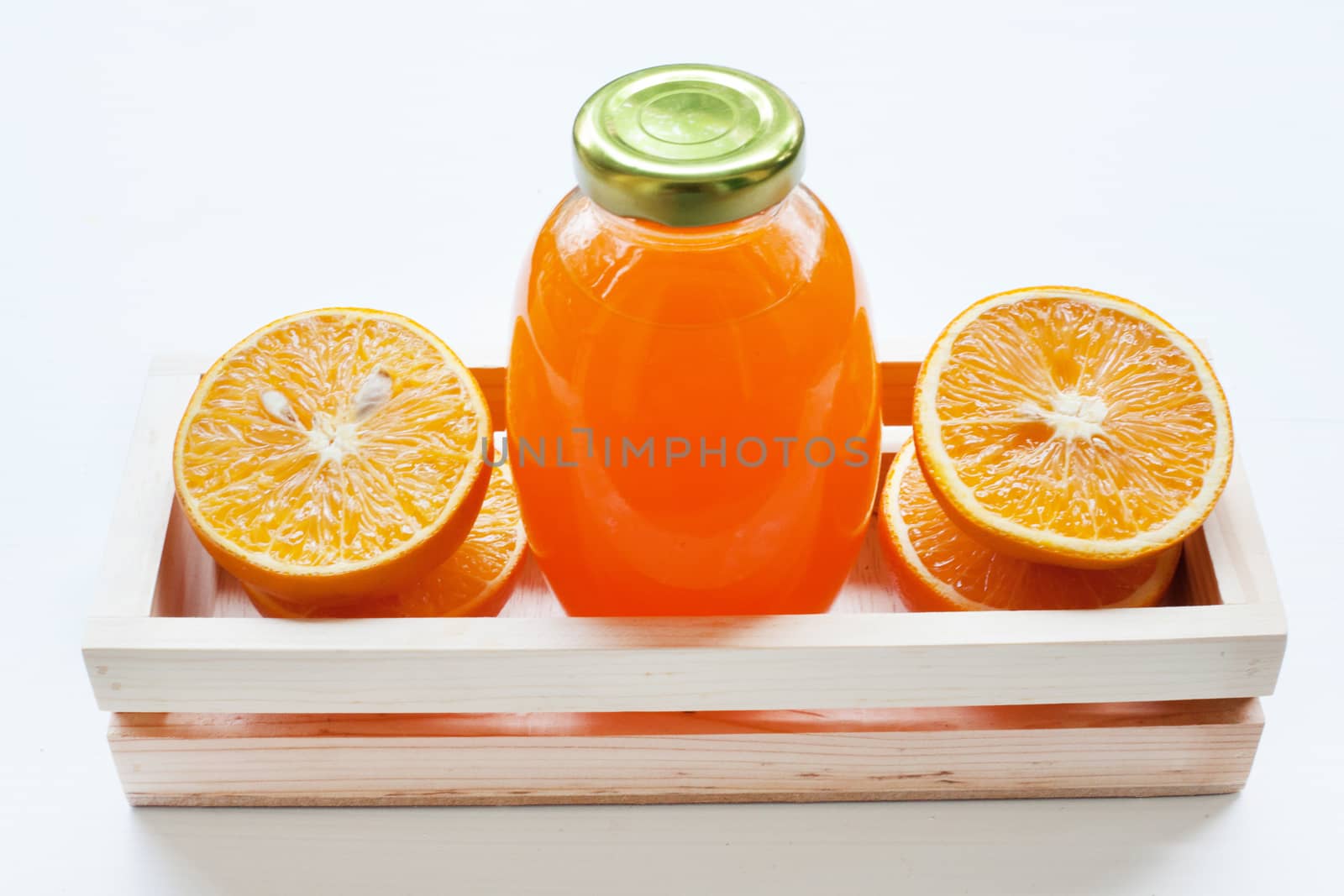 Orange juice isolated on white background.