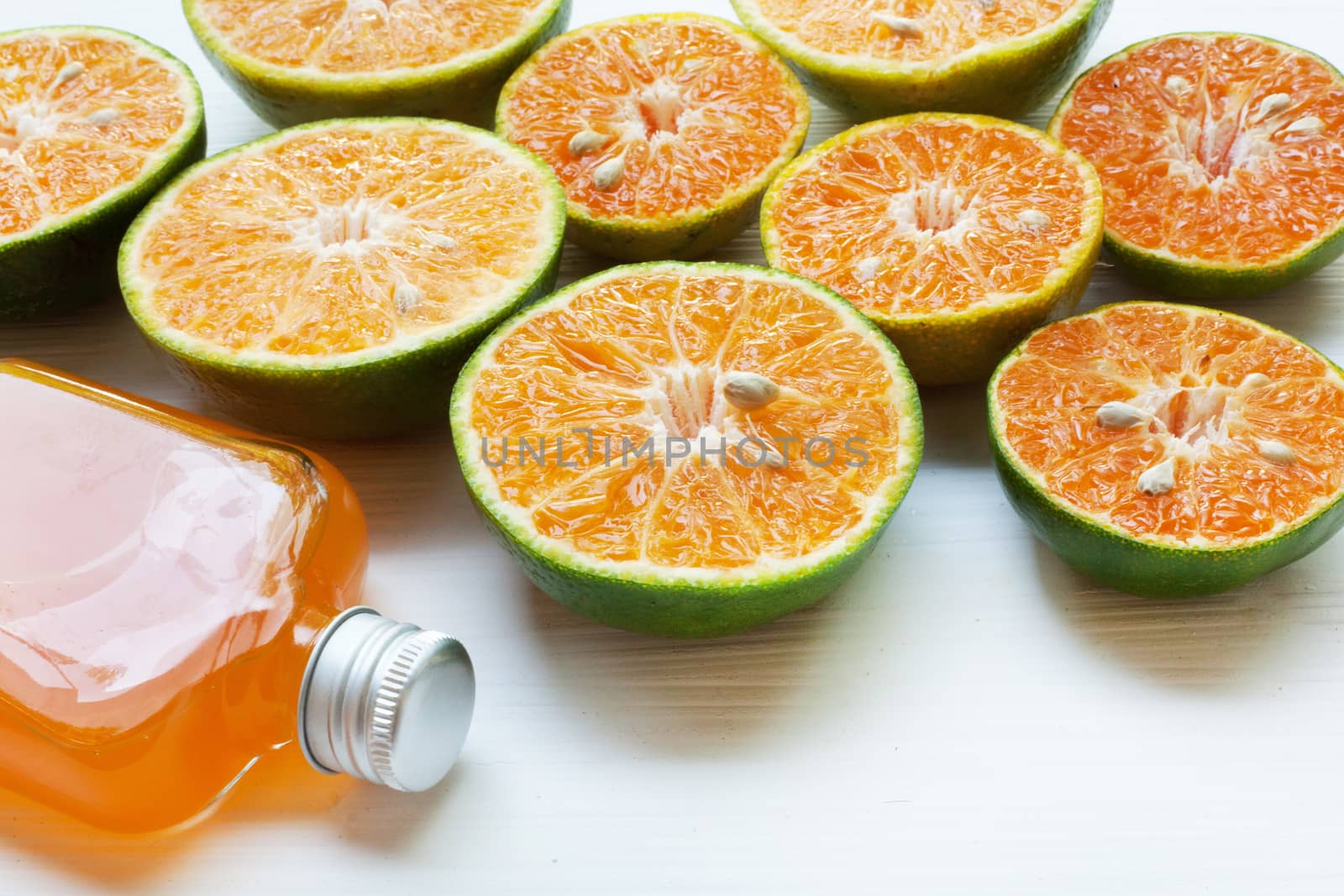 Orange juice isolated on white background.