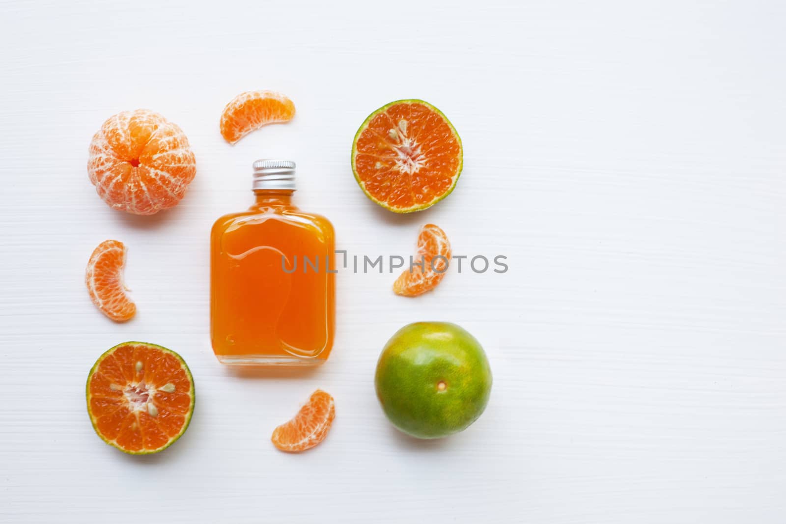 Orange juice isolated on white background.