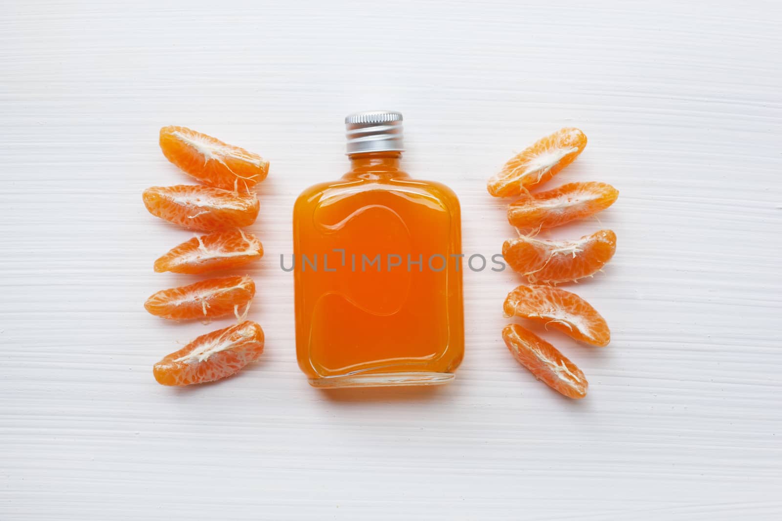 Orange juice isolated on white background.