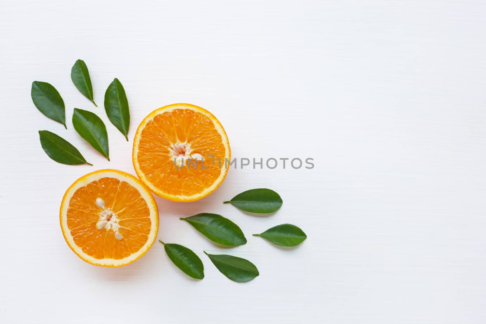 Fresh orange citrus fruit isolated on white background.