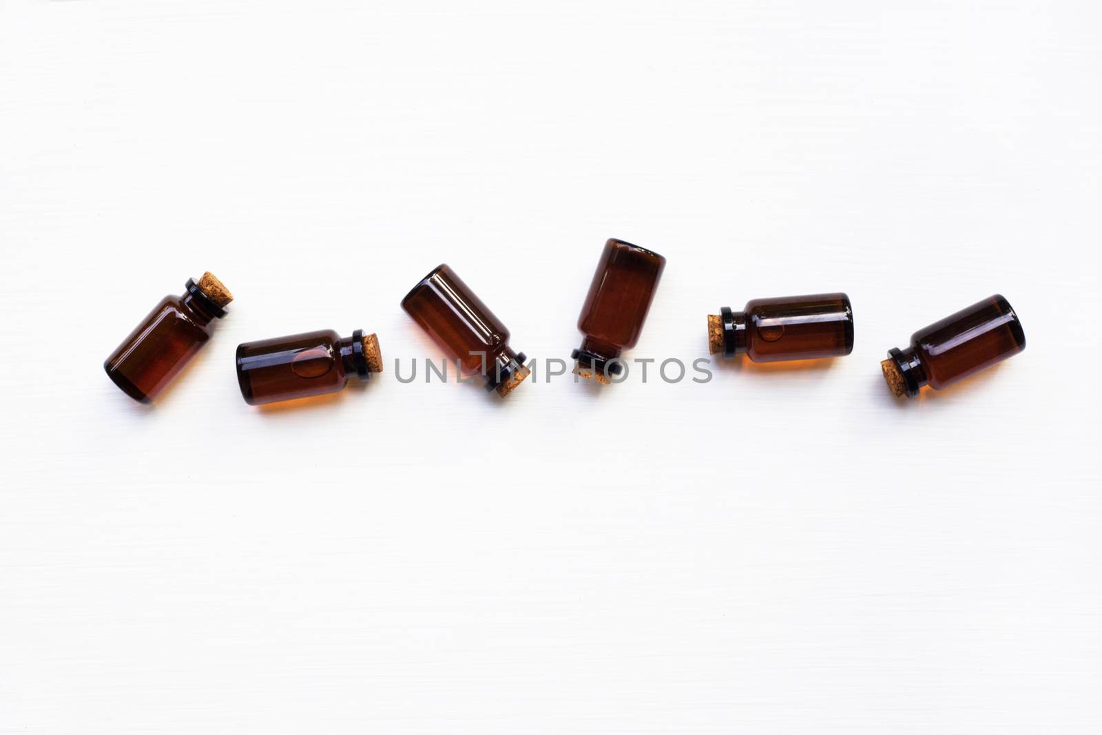 A bottle of on white background. Top view
