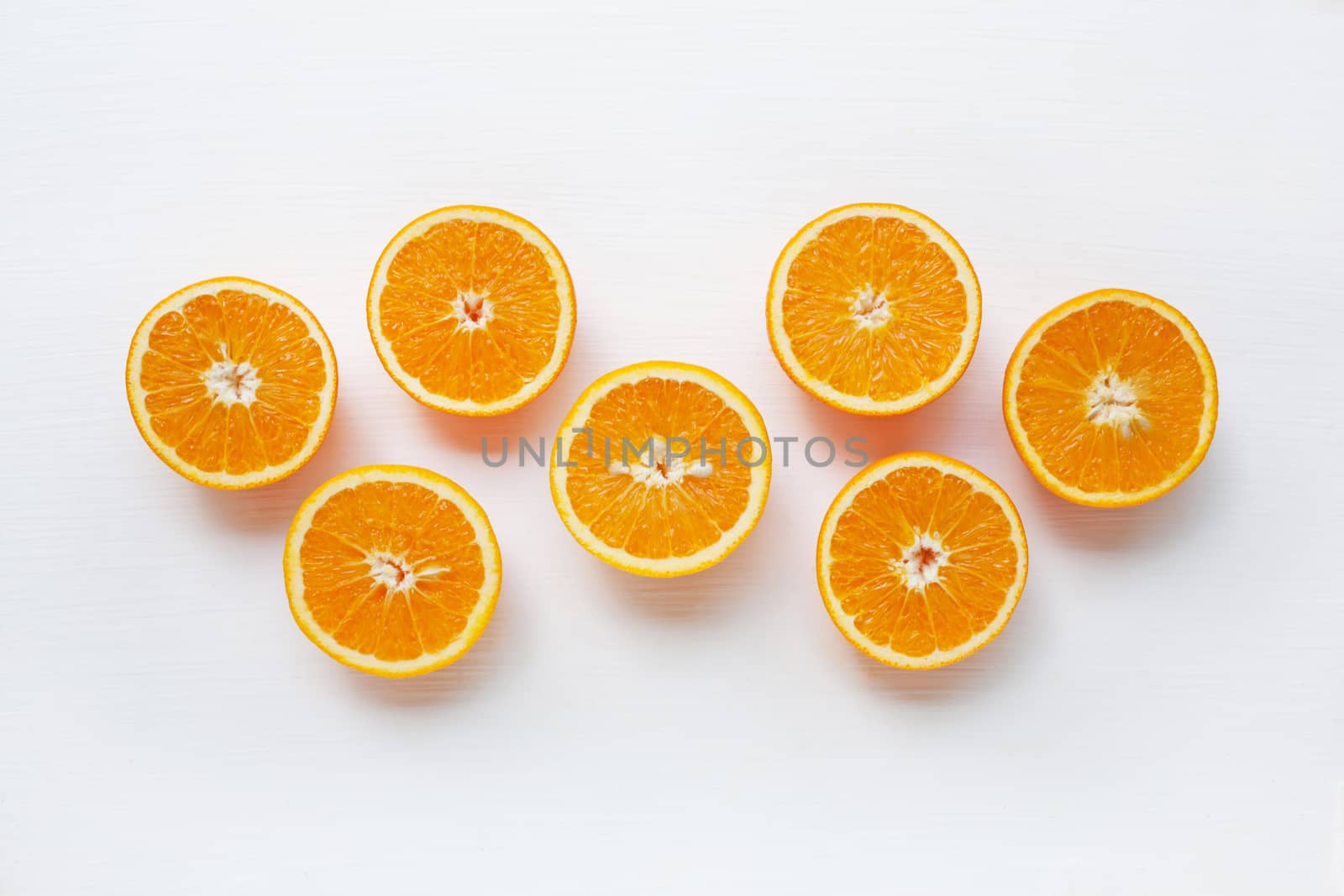 Fresh orange citrus fruit isolated on white background.