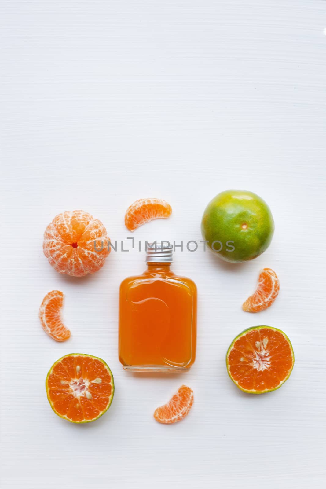 Orange juice isolated on white background.