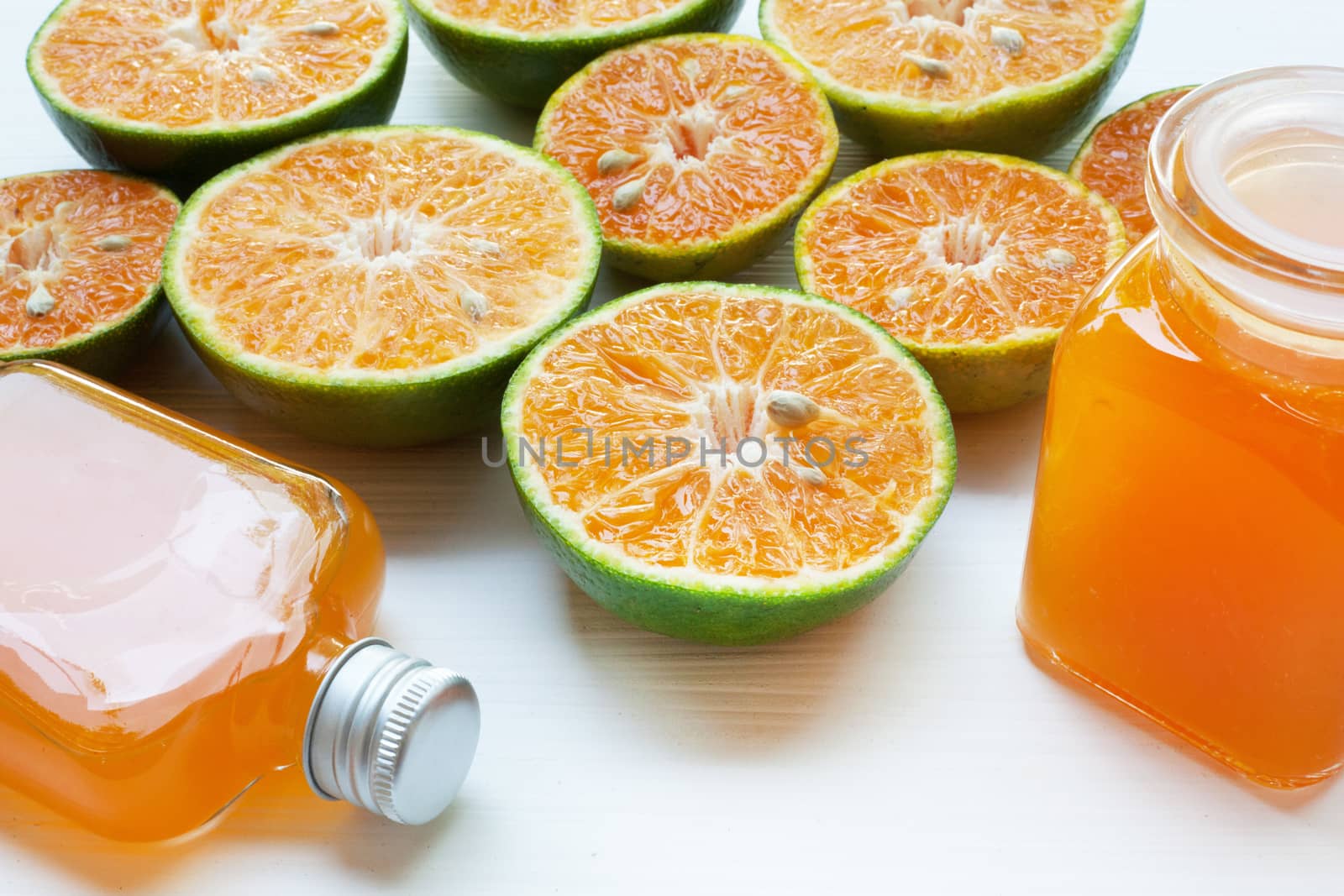 Orange juice isolated on white background.