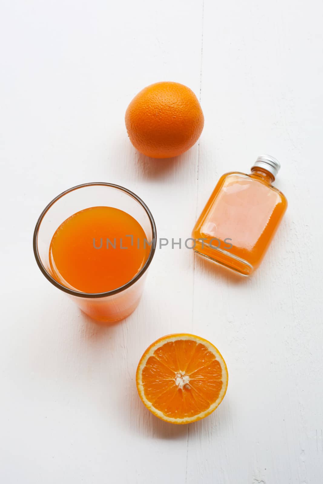 Orange juice isolated on white background.