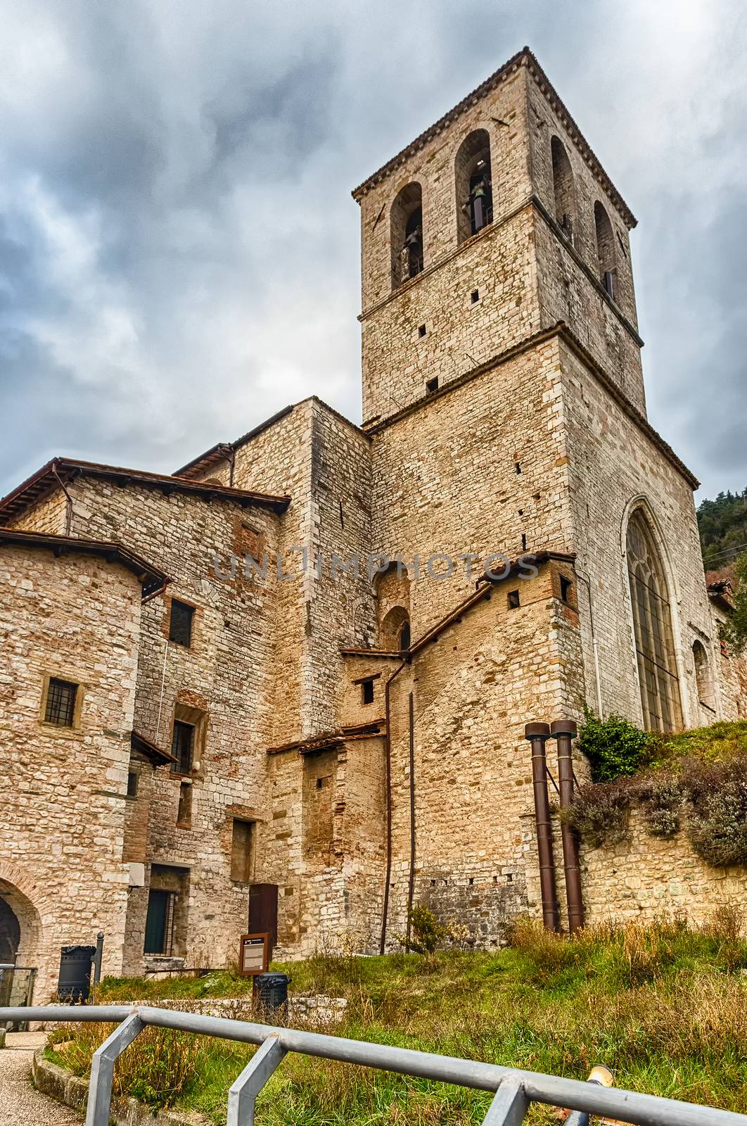 Exterior view of the medieval Cathedral of Gubbio, Italy by marcorubino