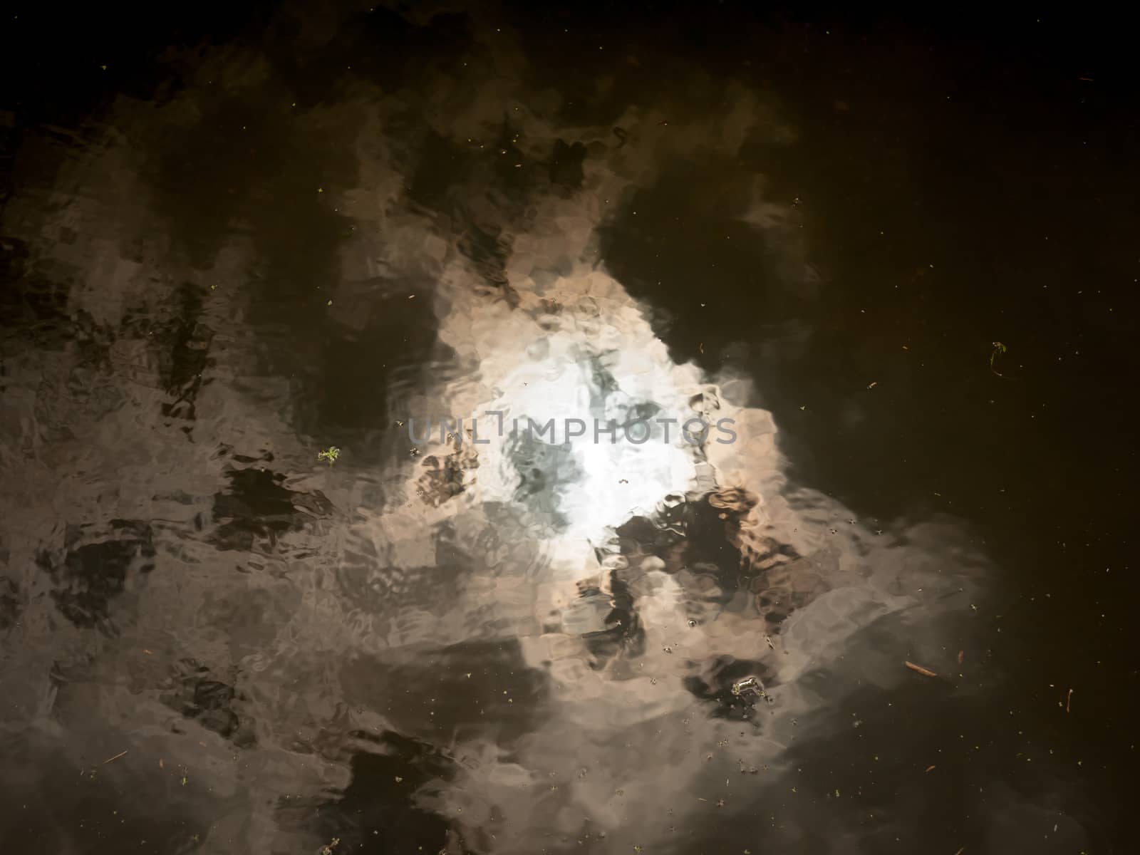 abstract and obscure water surface reflecting sky texture; Essex; England; UK