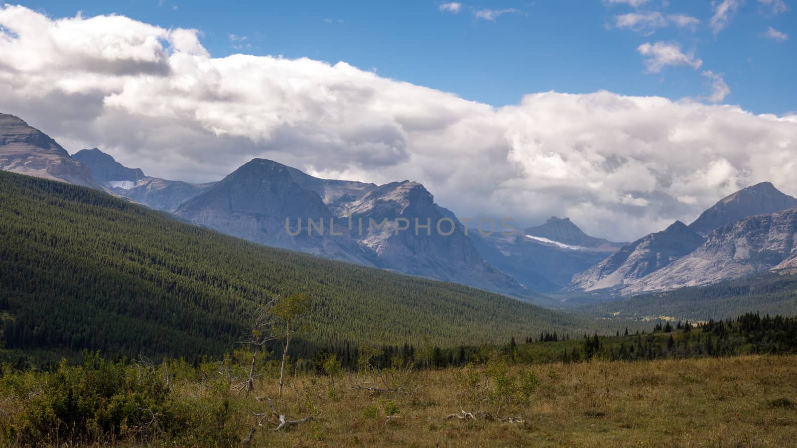 Purple Mountains next to Lower Two Medicine Lake