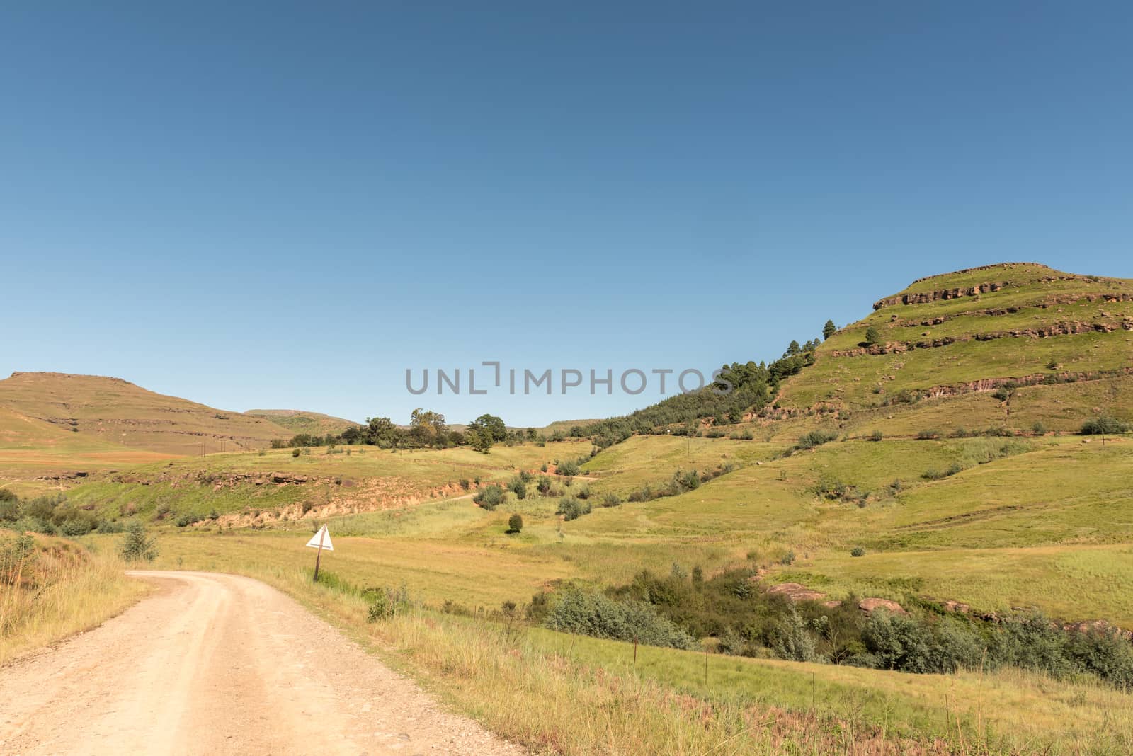 The Pot River Pass in the Eastern Cape Province is visible against the slope of the mountain to the right