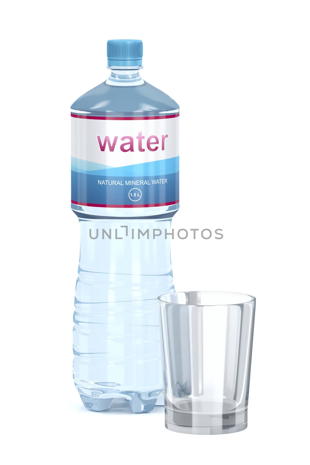 Water bottle and empty glass by magraphics